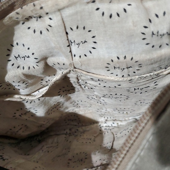 MYRA BAG LEATHER COWHIDE CANVAS WRISTLET CROSSBODY - Picture 5 of 8